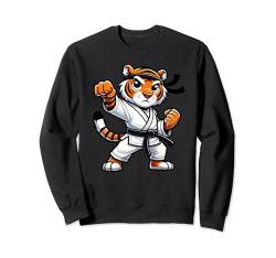 Lustiger Tiger Karate Athlet Schwarzer Gürtel Jungen Mädchen Kinder Sweatshirt von Tiger Karate byAxisone