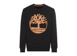 Sweatshirt TIMBERLAND "YC Core Tree Logo Crew" Gr. XXL, schwarz-weiß (blck, wheat boot) Herren Sweatshirts von Timberland