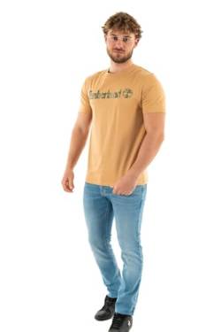 Timberland Herren Camo Linear Logo Short Sleeve Tee Unterhemd, Helles Weizen B, M von Timberland