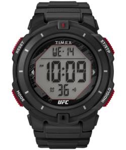 Timex UFC Rumble Herren-Armbanduhr, 50 mm, schwarzes Armband, digitales Zifferblatt, schwarzes Gehäuse, Schwarz von Timex