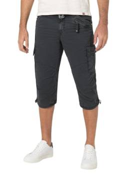 Timezone Herren 3/4 Cargo Hose Loose MILESTZ - Loose Fit -Schwarz Grau Baumwolle, Größe:W 31, Farbe:Pirate Black 9128 von Timezone