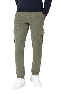 Timezone Herren Cargo Hose REGULAR NIKLASTZ - Regular Fit - Grau Blau Grün, Größe:33W / 32L, Farbe:Olive 4007 von Timezone