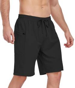 Timuspo Herren Shorts Kurze Hosen Sommer Schnell Trocknend Schwarz Badehose Bademode Boardshorts Sport XL von Timuspo