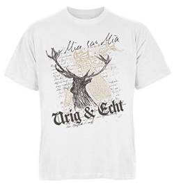 Trachten Shirt, Trachten-Motiv Hirsch, Moderne Tracht Volksfest : Mia san Mia Urig & Echt - Bayrische Sprüche, Mundart, Dialekt Gr: 3XL von Tini - Shirts