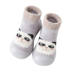 Kleinkind Jungen Mädchen Socken Hausschuhe Kinder Winter Warm Fleece Hausschuhe Bodensocken Schuhe Slip on für Baby Lauflernschuhe Baby Hausschuhe Socken Säugling Winter Warm Gefüttert Indoor Schuhe, von Tkukkwr