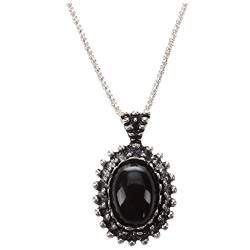 Tlily Frauen Kristall Oval Charm Anhänger Klobige Anweisung Lange Kette Bib Halskette Geschenk von Tlily