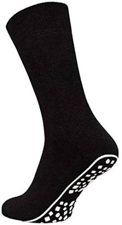 Tobeni 2 Paar Home Socks ABS Stoppersocken Anti-Rutsch Baumwolle Socken für Damen und Herren Farbe Schwarz Grösse 47-50 von Tobeni