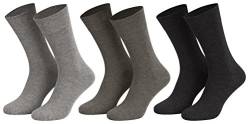 Tobeni 6 Paar Herren Baumwollsocken Komfortbund Socken ohne Gummi Businesssocken Farbe Silber Grösse 39-42 von Tobeni