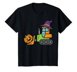 Kinder Bulldozer Kürbis Truck Graben Kleinkind Jungen Halloween Kinder T-Shirt von Toddler Boy Halloween Shirts For Boys Kids