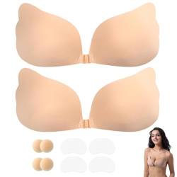 Tofern 2 Stück Klebe BH,Trägerloser BH,Push Up Klebe BH für Frauen, Unsichtbarer BH,BH Rückenfrei,Klebe BH Große Brust,Sticky Bra, Selbstklebender BH, Strapless Bra Push-Up, BH Ohne Träger Damen von Tofern