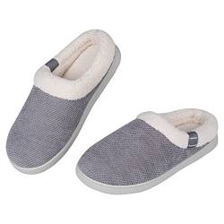 Tofern Hausschuhe Damen Herren Plüsch Hochwertig Thermo Winter Slippers Ehepaar Cozy Gegen Lärm Schlappen Pantoffeln, Haus Besucherhausschuhe Hauslatschen von Tofern