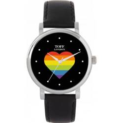 Toff London Pride Rainbow Heart Dot Batons Uhr von Toff London