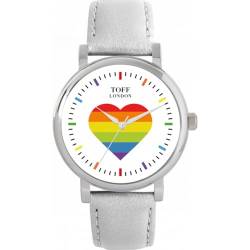 Toff London Stolz Regenbogen Herz Regenbogen Schlagstöcke Uhr von Toff London