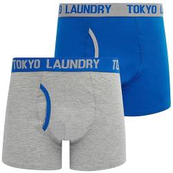 Tokyo Laundry Herren Boxershorts, Schwarz, 2er-Pack, Budworth - Grau - Blau, M von Tokyo Laundry