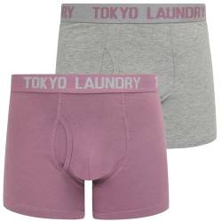 Tokyo Laundry Herren Boxershorts, Schwarz, 2er-Pack, Hillside - Grau-Lila, L von Tokyo Laundry