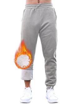 Tolaler Jogginghose Herren Warm, Gepolsterte Warme und Bequeme Jogginghose Freizeithose Herren Verstellbare Kuschelhose Herren mit Kordelzug und Taschen von Tolaler