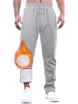 Tolaler Jogginghose Herren Warm, Gepolsterte Warme und Bequeme Jogginghose Freizeithose Herren Verstellbare Kuschelhose Herren mit Kordelzug und Taschen von Tolaler