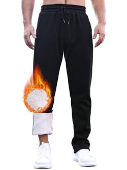 Tolaler Jogginghose Herren Warm, Gepolsterte Warme und Bequeme Jogginghose Freizeithose Herren Verstellbare Kuschelhose Herren mit Kordelzug und Taschen von Tolaler