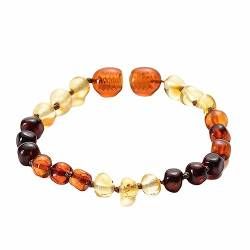 Tolldek 8mm Bernstein Armband, Damen & Herren Armbänder, Echten Natursteinen Perlenarmband Herren mit Edelsteinen Tolle Geschenkidee, 15CM, Orange von Tolldek