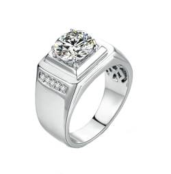 Tolldek 925 Sterling Silber Ring, Klassiker Zart Trauringe mit Moissanite 2ct, Partnerringe Sterlingsilber Eheringe, Gr.56 (17.8) von Tolldek