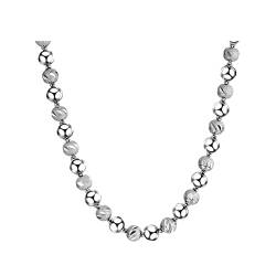 Tolldek Edelstahlketten für Damen 45cm, Versilbert Kugelkette Silber Edelstahl Halskette Breit 5MM, Metallkette Hals Hip Hop für Frauen von Tolldek