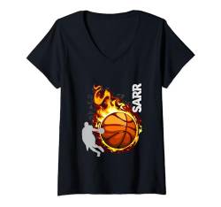 Damen Tolles Geschenk für Saar-Basketball-Fan T-Shirt mit V-Ausschnitt von Tolles Geschenk für Saar-Basketball-Fan