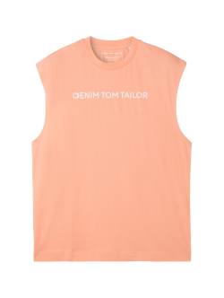 TOM TAILOR DENIM Herren Tanktop mit Logoprint, rot, Logo Print, Gr. L von Tom Tailor Denim