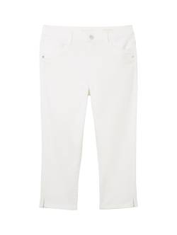 TOM TAILOR Damen Kate Capri Jeans mit Bio-Baumwolle, weiß, Uni, Gr. 32 von Tom Tailor