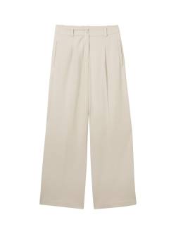 TOM TAILOR Damen Lea Wide Leg Hose, weiß, Uni, Gr. 36/32 von Tom Tailor