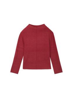 TOM TAILOR Damen Strickpullover mit LENZING™ EcoVero™, rot, Uni, Gr. S von Tom Tailor