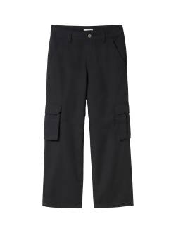 TOM TAILOR Jungen Lockere Cargo Hose, schwarz, Uni, Gr. 152 von Tom Tailor