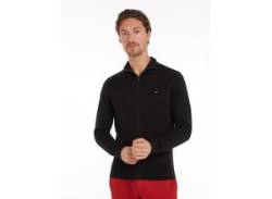 Cardigan TOMMY HILFIGER "PIMA ORG CTN CASHMERE ZIP THRU" Gr. S (46), schwarz (black) Herren Strickjacken von Tommy Hilfiger