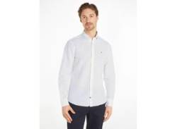 Langarmhemd TOMMY HILFIGER "CL W-CO LINEN SOLID SF SHIRT" Gr. 41, N-Gr, weiß (optic white) Herren Hemden von Tommy Hilfiger