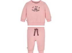 Langarmshirt & Hose TOMMY HILFIGER "MONOTYPE OVAL 2 PIECE SET" Gr. 62, rosa (soft rose) Baby KOB Set-Artikel Outfits bis 2 Jahre, großer Logodruck, Drucker am Ausschnitt von Tommy Hilfiger