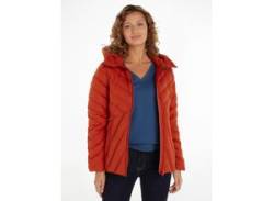 Steppjacke TOMMY HILFIGER "CHEVRON MW PADDED JACKET" Gr. XS (34), rot (dark magma) Damen Jacken mit mittelstarker Wattierung und Tommy Hilfiger Markenlabel von Tommy Hilfiger