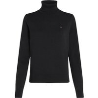 TOMMY HILFIGER Rollkragenpullover, Logo-Stickerei, für Damen, schwarz, M von Tommy Hilfiger