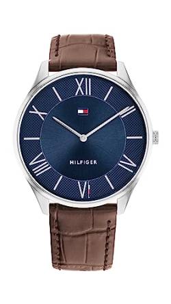 Tommy Hilfiger Analog Quarzuhr für Herren mit Braunes Lederarmband - 1710536 von Tommy Hilfiger