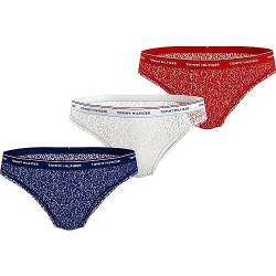 Tommy Hilfiger Damen 3 Pack Lace (EXT Sizes) UW0UW04897 Bikini Hose, Mehrfarbig (Desert Sky/White/Primary Red Other Version), XL von Tommy Hilfiger