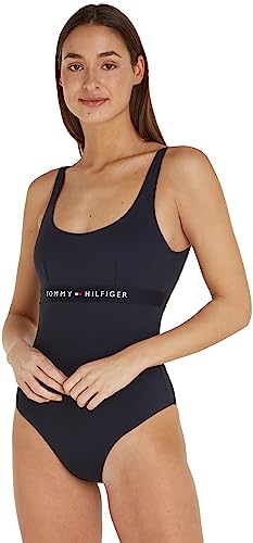 Tommy Hilfiger Damen Badeanzug One Piece Cut-out, Blau (Desert Sky), XL von Tommy Hilfiger