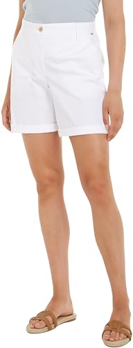 Tommy Hilfiger Damen Chino-Shorts Mom Fit, Weiß (Th Optic White), 40 von Tommy Hilfiger