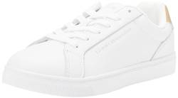 Tommy Hilfiger Damen Cupsole Sneaker Schuhe, Weiß (White/Gold), 40 von Tommy Hilfiger