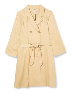 Tommy Hilfiger Damen Mantel Trenchcoat, Beige (Harvest Wheat), 50 von Tommy Hilfiger