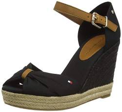 Tommy Hilfiger Damen Wedge Espadrilles Keilabsatz, Schwarz (Black), 39 von Tommy Hilfiger