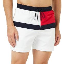 Tommy Hilfiger Herren Badehose Medium Drawstring Mittellang, Weiß (Th Optic White), L von Tommy Hilfiger