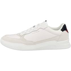 Tommy Hilfiger Herren Cupsole Sneaker Elevated Cupsole Leather Mix Schuhe , Weiß (White), 40 EU von Tommy Hilfiger