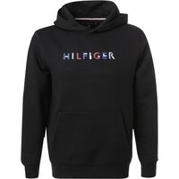 Tommy Hilfiger Herren Hoodie schwarz Baumwolle Logo und Motiv von Tommy Hilfiger