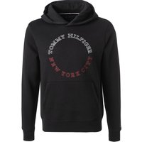 Tommy Hilfiger Herren Hoodie schwarz Baumwolle Logo und Motiv von Tommy Hilfiger