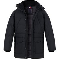 Tommy Hilfiger Herren Parka schwarz Mikrofaser unifarben von Tommy Hilfiger