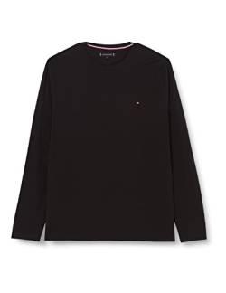 Tommy Hilfiger Herren Langarmshirt Stretch Slim Fit Langarm, Schwarz (Black), XXL von Tommy Hilfiger