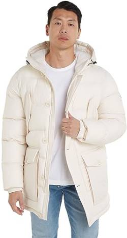 Tommy Hilfiger Herren Parka Winter, Beige (Weathered White), S von Tommy Hilfiger